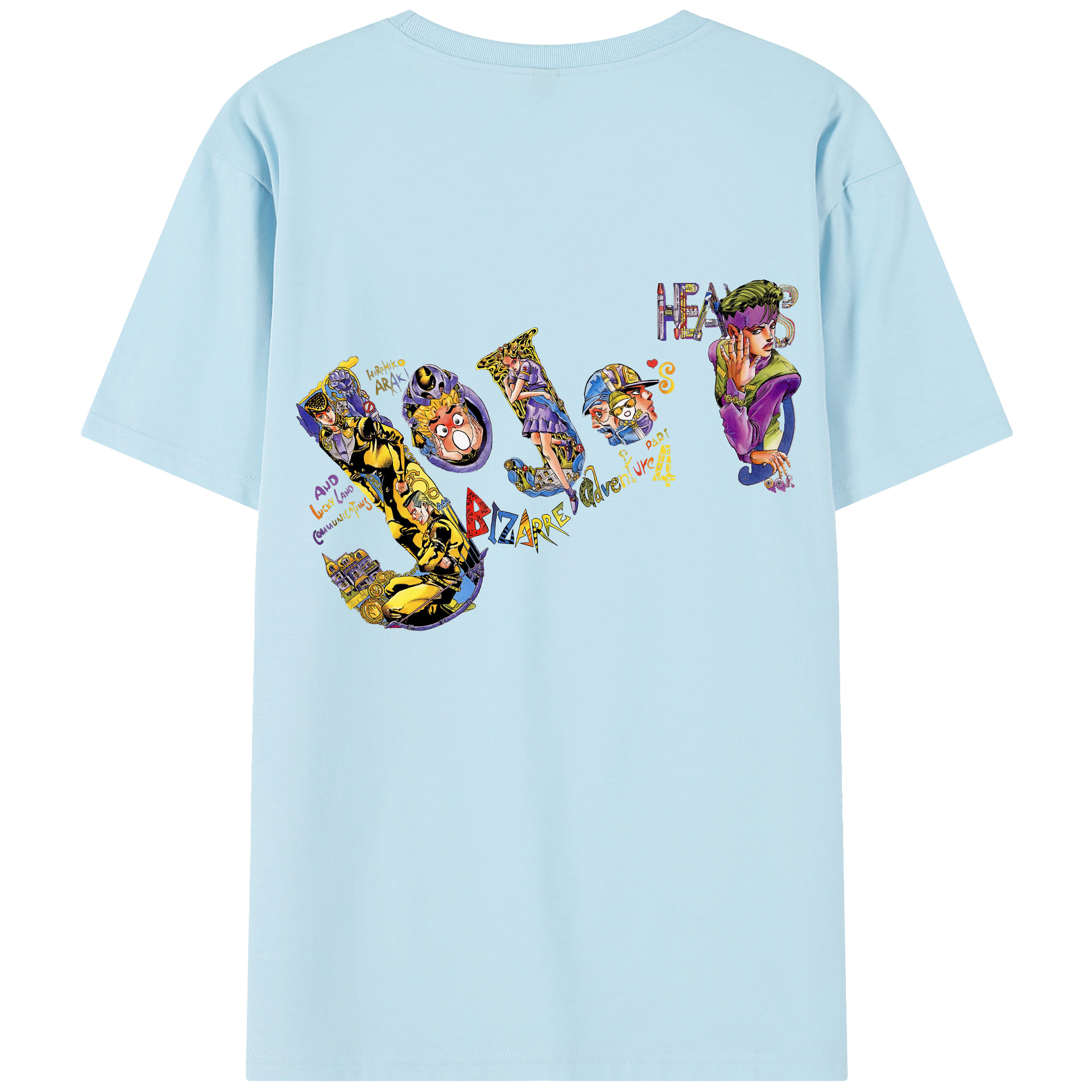 （画像用） ジョジョの奇妙な冒険 JoJo's Bizarre Adventure 綿100％半袖Tシャツ（背面プリント）